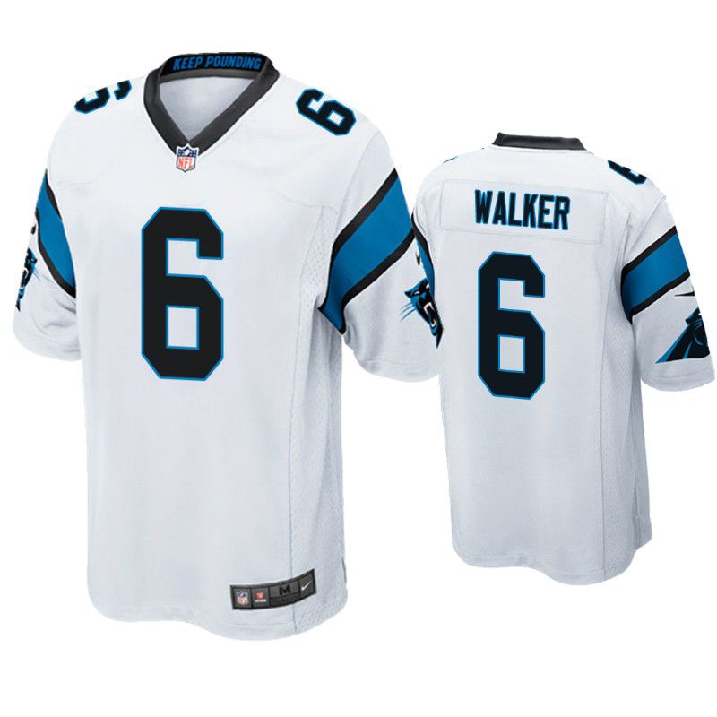 Men Carolina Panthers #6 P.J. Walker Nike White Game NFL Jersey